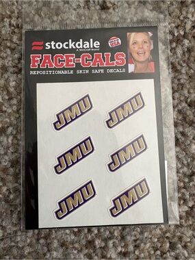 Stockdale JMU Face-Decals - Purple & Gold Repositionable Stickers